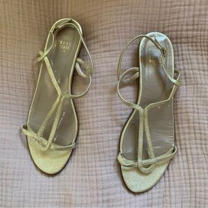 Stuart Weitzman gold dressy sandals